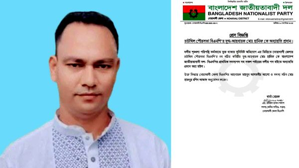 চাটখিল বিএনপি নেতা মোঃ হানিফকে অব্যাহতির ঘটনায় জেলা বিএনপির সিদ্ধান্তে ফেসবুকে নিন্দার ঝড়