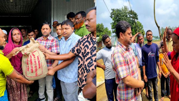 ঝিনাইগাতী ও নালিতাবাড়ীতে পাহাড়ি ঢলে ক্ষতিগ্রস্ত পরিবারের মাঝে জেলা প্রশাসনের পক্ষ থেকে ত্রাণ বিতরণ চলছে।