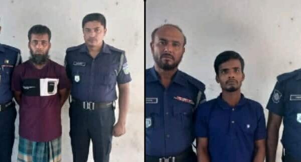কেন্দুয়ায় সিএনজি চালক নূর জামান হত্যা মামলায় গ্রেফতার হওয়া দুই আসামীর সঙ্গে কেন্দুয়া থানা পুলিশ