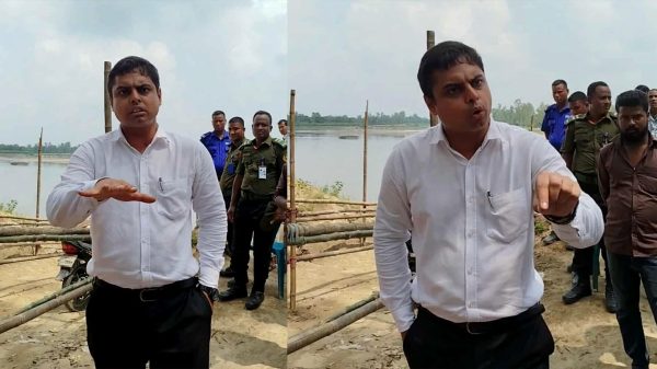 পঞ্চগড়ে সংবাদ সংগ্রহ করতে যাওয়া সাংবাদিকদের উদ্দেশে ‘সন্ত্রাসী’ মন্তব্য করায় সমালোচনার মুখে ম্যাজিস্ট্রেট তাহমিদুর রহমানকে ঘাট কার্যক্রম থেকে প্রত্যাহার।