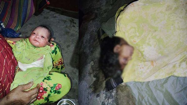 শ্রীবরদীর পরিত্যক্ত ভবনে মানসিক ভারসাম্যহীন নারীর কোলজুড়ে নবজাতক কন্যা — মমতার প্রতীক এক মানবিক দৃশ্য