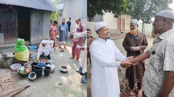 নান্দাইলে নির্বাচনী গণসংযোগে জনগণের সঙ্গে মতবিনিময় করছেন অ্যাডভোকেট আকম আনোয়ারুল ইসলাম চান।