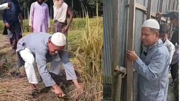 নান্দাইলে গণসংযোগে ব্যস্ত আ. ক. ম. আনোয়ারুল ইসলাম চান, স্থানীয়দের সঙ্গে কুশল বিনিময় ও জনসেবায় অংশগ্রহণের দৃশ্য।