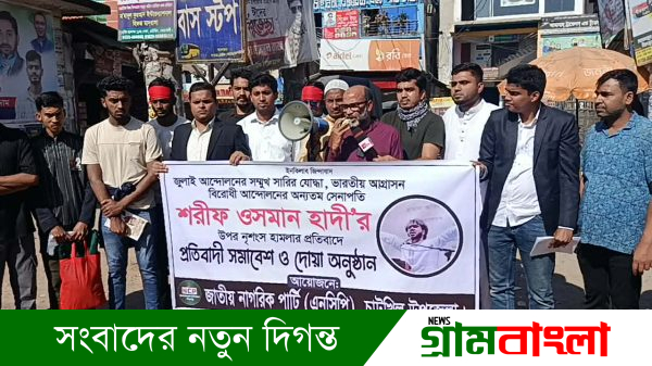 চাটখিলে এনসিপির প্রচারণায় ব্যারিস্টার ওমর ফারুক জাতীয় পতাকা বিতরণ করছেন